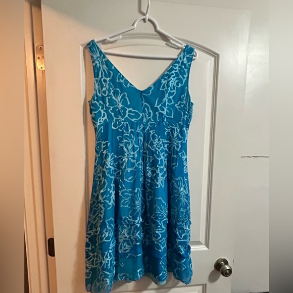 oue per our veste Dresses & Skirts - Oue‎ Per Oue Veste blue velvet burnout dress size 8